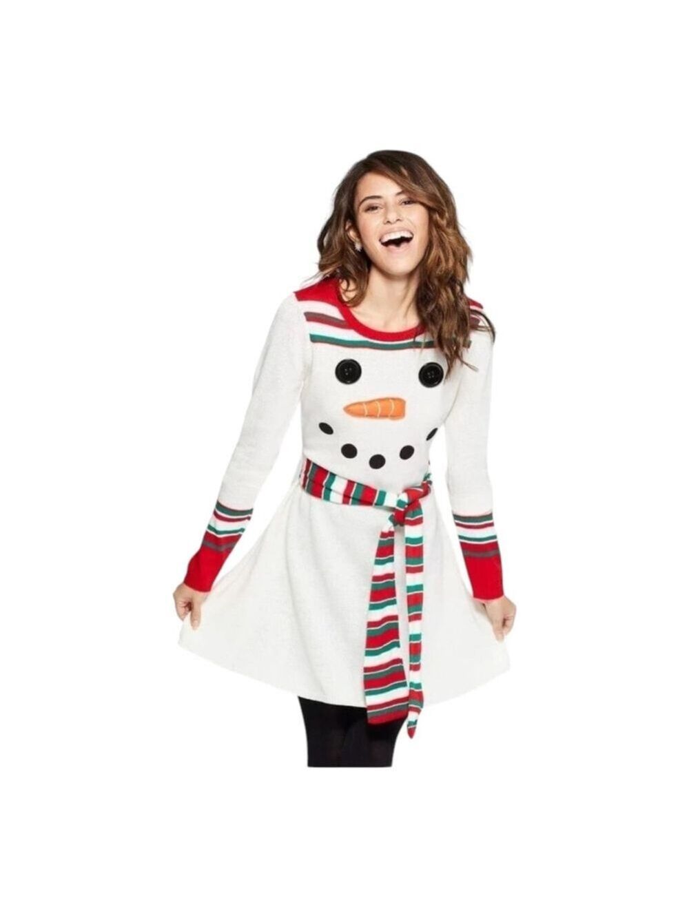 NEW Born Famous Ugly Christmas Sweater Dress with belt Size XS